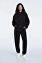 100% cotton Premium Women's Black Hooded crop sweatshirt - 3