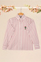 Children's Shirt with Striped Collar and Buttons (Red)