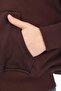 Premium Quality 100% Cotton 3 thread Brown Hooded Kangaroo Pocket Lace Up Short Crop sweatshirt - 2
