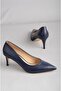 Seç 2578 Genuine Leather Stiletto (Heel Height: 7 cm) Dark Blue - 7
