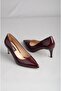 Seç 2578 Genuine Leather Stiletto (Heel Height: 7 cm) Claret Red Patent Leather - 4