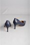 Seç 2578 Genuine Leather Stiletto (Heel Height: 7 cm) Dark Blue - 5