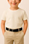 Children's Belt Denim and Fabric Trousers Leather Black