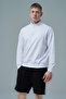 Daily Core - White Half Zipper Cotton Men's Oversize Sweatshirt