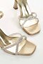 Women's Summer Gold Sultan Thin Heeled Stone Embroidered Shoes