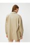 Standard Shirt Collar Plain Mink Women's Shirt 4WAK60006EW - 4