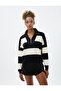 Half Zipper Stand Collar Knitwear Sweater Long Sleeve - 3