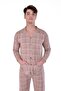 Jacket Collar Front Buttoned Wide Cut Men's Pajama Set