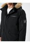 Faux Fur Hooded Anorak Coat - Pocket and Snap Button - 5