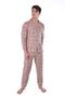 Jacket Collar Front Buttoned Wide Cut Men's Pajama Set - 2