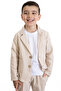 Boys' 3-Piece Suit with Cream Linen Jacket and Trousers and Basic T-Shirt 21118 - 6