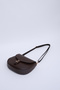 Brown Shk17 Simple and Stylish Snap Closure Crossbody Shoulder Bag with Adjustable Strap L:16 E:18 W:6 - 7