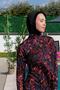 Red Flower Patterned Full Size Lycra Digital Hijab Swimsuit-2416 - 7