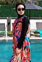 Full Covered Fast Drying Side Adjustable Zippered Hijab Swimsuit-2428 - 6