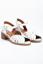 Women's Genuine Leather Ankle Sandals - Cream - 4