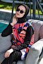Full Covered Fast Drying Side Adjustable Zippered Hijab Swimsuit-2428 - 5