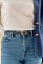 Women's Faux Leather Belt – Square Buckle, Thin and Minimal Design, Casual and Classic - 3