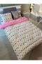 Single Double Sided Welsoft Quilt Pink Big Star - 4