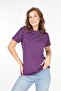 100% Cotton Women's T-Shirt Solid Color Purple Crew Neck Short Sleeve Combed Cotton T-Shirt - 2