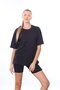 Women's Underwear Showing Transparent Combed Cotton Black Crew Neck Oversize T-shirt - 6