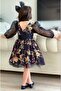Girls' Black Flowers Tulle Dress - 2