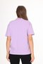 100% Organic Cotton Women's Lilac Basic Ribbed High Neck Knitted T-Shirt Half Fisherman Neck - 3