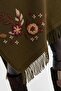 شال صوف مطرز بالزهور للنساء باللون الأخضر A. - 3