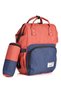 16099 Mother Baby Care Backpack 2-Piece Orange-navy blue