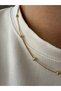 Gold Color Ball Detailed Thin Chain Women's Necklace - 6
