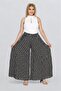 Women's Elastic Waist Patterned Pocket Skirt Trousers