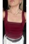 Wft4032 Front and Back Gathered Recup Flexible Burgundy Crop