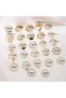 27Pcs Gold Color Heart Ring Multiple Joint Ring Black Enamel Joint Ring Set with Heart -007 - 4