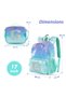 17" Set of 4 Backpack w/ BT Headset, Lunch Bag and Pencil Case - Girl Glitter Green - 8