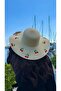 Beige Cherry Embroidered Wide Brim Women's Summer Hat Hsr2115 - 2