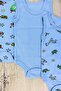 3-Piece 100% Cotton Baby Girl and Boy Patterned Snap-On Bodysuit (Badi̇) - 2