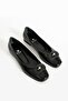 Black Genuine Leather Women's Ballerinas - 3