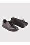 Genuine Leather Black Lace-Up Rubber Sole Men's Sports Shoes - 3