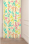 Geometric Shape Square Green Beige Patterned Special Design Digital Printed (Single Wing) Modern Stylish Background Curtain