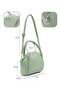 Mint Green Shk132 Faux Leather Single Compartment Double Strap Hand and Cross Shoulder Bag L:16 E:17 W:10 cm - 4