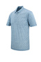 Men's Polo Neck Digital Print Pocket Classic Fit Blue T-Shirt - 5104 - 4