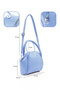 Blue Shk132 Faux Leather, Zippered Single Compartment, Snap Detail, Hand, Arm and Shoulder Bag - 4