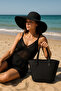 Black Straw Hat and Straw Bag Double Set Boxed Shipping Set2005 - 2