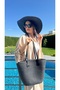 Black Straw Hat and Straw Bag Double Set Boxed Shipping Set2005 - 6