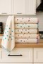 Set of 6 30x50 Kitchen Towels with Pompom and Heart Embroidery