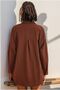 Women's Brown Oversize Long Sleeve Basic Shirt - 8