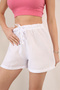 Pocketless Relax Fit Women's Shorts Muslin (White)
