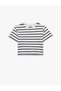 Cotton Crew Neck Short Sleeve Striped T-Shirt