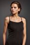 Women's 100% Cotton Jacquard Soft Fabric Black String Strap 2-Piece Tank Top Li̇3K13Lk4E - 3