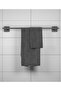 Square Matte Black Capless Paper Holder + Long Towel Holder Double Bathroom Set - 3