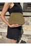 . Bags Gold Gold Yellow Shiny Metallic Rope Detailed Portfolio Clutch Bag - 7